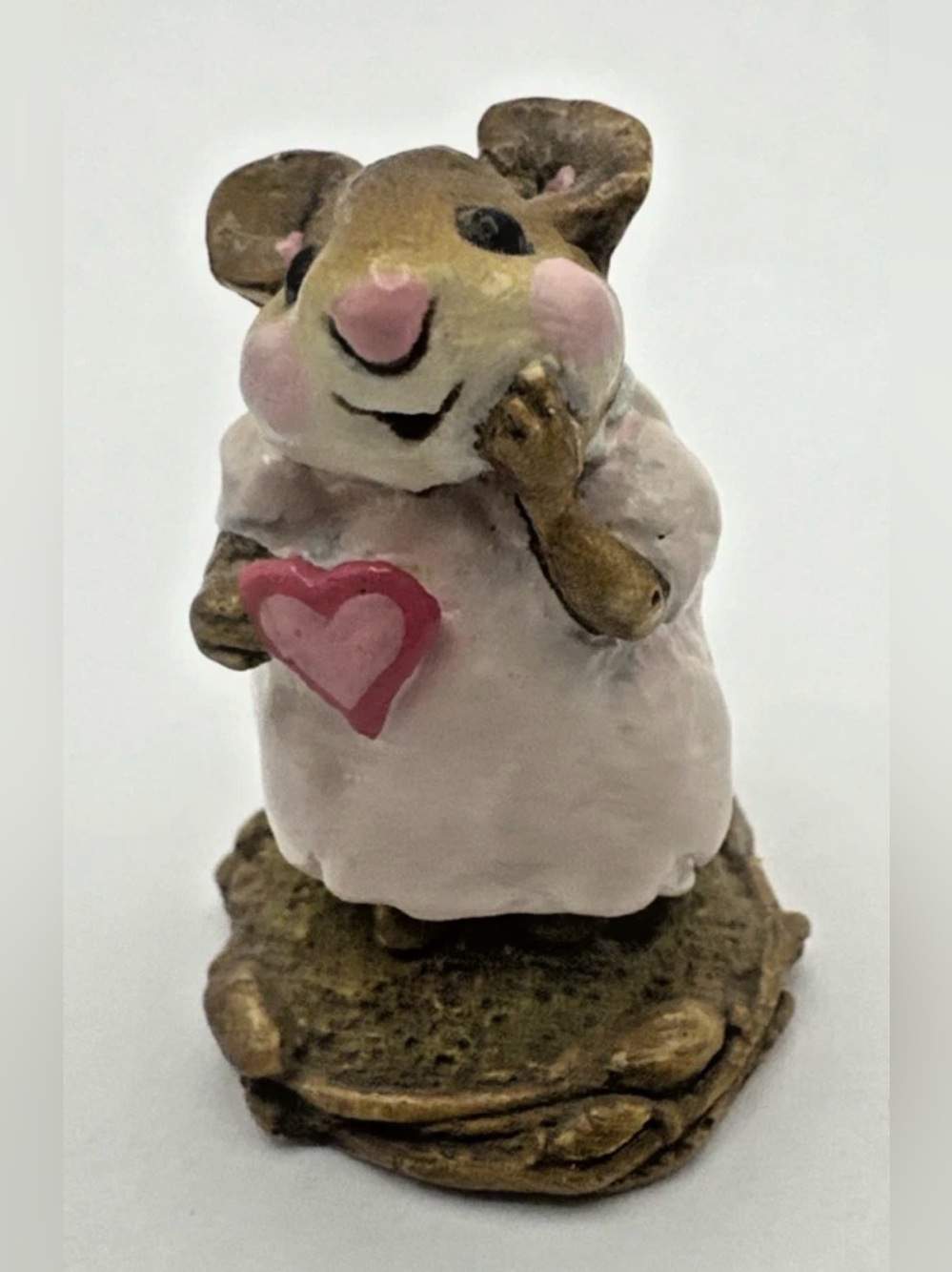 Wee Forest Folk Girl Sweetheart M 080 Annette Petersen 1982 Pink Dress Heart WFF